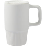 Camden 13 oz Ceramic Mug with Lid — White (WH) — blank front view — 4
