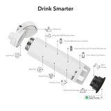 HidrateSpark PRO 2 – 21 oz Smart Bottle with Chug Lid — White (WH) — blank detail view — 12