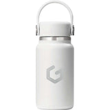 Hydro Flask® 6.7 oz Micro Hydro Mini Bottle with Removable FlexClip™ — White (WH) — decorated front view — 2
