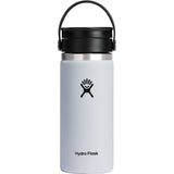 Hydro Flask® Wide Mouth 16 oz Bottle with Flex Sip Lid™ — White (WH) — blank back view — 5