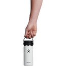 Hydro Flask® Wide Mouth 16 oz Bottle with Flex Sip Lid™ — White (WH) — blank back view