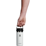 Hydro Flask® Wide Mouth 16 oz Bottle with Flex Sip Lid™ — White (WH) — blank back view — 4