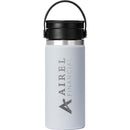 Hydro Flask® Wide Mouth 16 oz Bottle with Flex Sip Lid™ — White (WH) — decorated front view