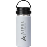 Hydro Flask® Wide Mouth 16 oz Bottle with Flex Sip Lid™ — White (WH) — decorated front view — 2