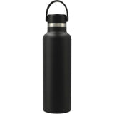 Hydro Flask® Standard Mouth With Flex Cap 21oz — Black (BK) — blank front view — 15