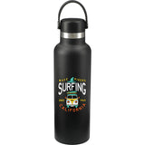 Hydro Flask® Standard Mouth With Flex Cap 21oz — Black (BK) — decorated front view — 12