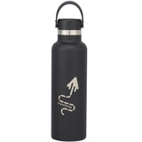 Hydro Flask® Standard Mouth With Flex Cap 21oz — Black (BK) — decorated front view — 13