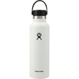 Hydro Flask® Standard Mouth With Flex Cap 21oz — White (WH) — blank back view — 10
