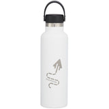 Hydro Flask® Standard Mouth With Flex Cap 21oz — White (WH) — decorated front view — 7
