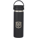 Hydro Flask® Wide Mouth With Flex Sip Lid™ 20oz — Black (BK) — decorated front view — 26