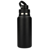 Hydro Flask® Wide Mouth 32oz Bottle with Flex Chug Cap — Black (BK) — blank front view — 16