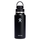 Hydro Flask® Wide Mouth 32oz Bottle with Flex Chug Cap — Black (BK) — blank front view — 17