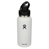 Hydro Flask® Wide Mouth 32oz Bottle with Flex Chug Cap — White (WH) — blank back view — 8