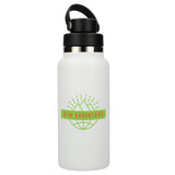 Hydro Flask® Wide Mouth 32oz Bottle with Flex Chug Cap — White (WH) — decorated front view — 2
