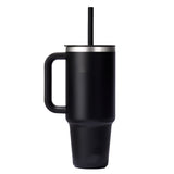 Hydro Flask® All Around™ Travel Tumbler 40oz with Straw — Black (BK) — blank back view — 14