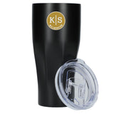 Victor Recycled Vacuum Insulated Tumbler 20oz — Black (BK) — decorated front view — 35
