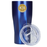 Victor Recycled Vacuum Insulated Tumbler 20oz — Blue (BL) — decorated front view — 26