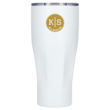 Victor Recycled Vacuum Insulated Tumbler 20oz — White (WH) — decorated front view — 4