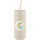 Sol Tonal Recycled Skinny Tumbler 20oz — Cream (CR) — decorated front view