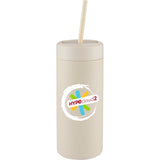 Sol Tonal Recycled Skinny Tumbler 20oz — Cream (CR) — decorated front view — 8