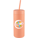 Sol Tonal Recycled Skinny Tumbler 20oz — Peach — decorated front view
