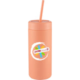 Sol Tonal Recycled Skinny Tumbler 20oz — Peach — decorated front view — 4