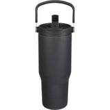 Carnival Recycled Sip Or Swig Tumbler 30oz — Black (BK) — blank front view — 22