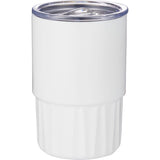 Elite Geometry Recycled Stainless Tumbler 16oz — White (WH) — blank front view — 4