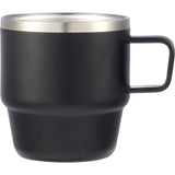 Doppio Stackable Recycled Mug Set 6oz — Black (BK) — blank front view — 10