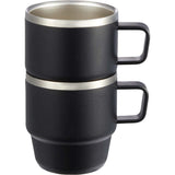 Doppio Stackable Recycled Mug Set 6oz — Black (BK) — blank left angle — 9