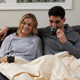 Doppio Stackable Recycled Mug Set 6oz — Black (BK) — decorated front view — 7