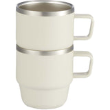 Doppio Stackable Recycled Mug Set 6oz — Cream (CR) — blank front view — 5