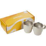 Doppio Stackable Recycled Mug Set 6oz — Cream (CR) — blank product view — 4
