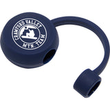Recycled Silicone Straw Topper — Navy (NY) — decorated front view — 13