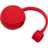 Recycled Silicone Straw Topper — Red (RD) — blank front view — 4