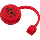 Recycled Silicone Straw Topper — Red (RD) — decorated front view — 2