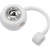 Recycled Silicone Straw Topper — White (WH) — decorated front view — 10