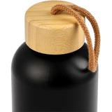 Tania Recycled Bottle w/ FSC® 100% Bamboo Lid 26oz — Black (BK) — blank detail view — 11