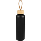 Tania Recycled Bottle w/ FSC® 100% Bamboo Lid 26oz — Black (BK) — blank front view — 10