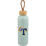 Tania Recycled Bottle w/ FSC® 100% Bamboo Lid 26oz — Blue Agave — decorated front view — 38