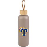 Tania Recycled Bottle w/ FSC® 100% Bamboo Lid 26oz — Mocha — decorated front view — 2