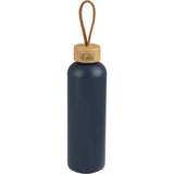 Tania Recycled Bottle w/ FSC® 100% Bamboo Lid 26oz — Nightfall Blue — blank back view — 37