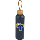 Tania Recycled Bottle w/ FSC® 100% Bamboo Lid 26oz — Nightfall Blue — decorated front view — 32