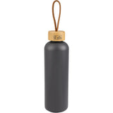 Tania Recycled Bottle w/ FSC® 100% Bamboo Lid 26oz — Stone (ST) — blank back view — 25