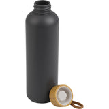 Tania Recycled Bottle w/ FSC® 100% Bamboo Lid 26oz — Stone (ST) — blank front view — 21