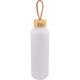 Tania Recycled Bottle w/ FSC® 100% Bamboo Lid 26oz — White (WH) — blank back view — 19