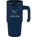 Peak Recycled Insulated Sip Or Swig Mug 24 oz — Navy (NY) — decorated front view — 13