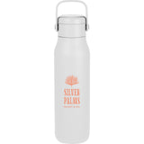 Explorer Threadless Recycled Stainless Bottle 25oz — White (WH) — decorated front view — 2