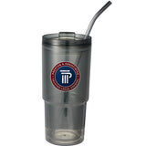 Mia Recycled Acrylic Tumbler 24oz — Smoke (SM) — decorated front view — 2