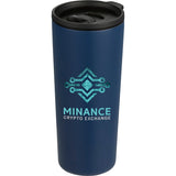 Leeston Copper Vacuum Insulated Tumbler 24 oz — Navy (NY) — decorated front view — 24